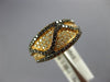 ESTATE .66CT WHITE & ORANGE DIAMOND 18KT ROSE GOLD 3D MULTI ROW WAVE FUN RING