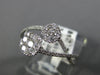 ESTATE .51CT DIAMOND 18KT WHITE GOLD DOUBLE FLOWER LOVE KNOT INFINITY FUN RING