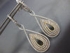 LARGE 1.74CT DIAMOND 18KT TRI COLOR GOLD 3D TEAR DROP INFINITY HANGING EARRINGS