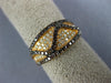 ESTATE .66CT WHITE & ORANGE DIAMOND 18KT ROSE GOLD 3D MULTI ROW WAVE FUN RING