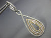 LARGE 1.74CT DIAMOND 18KT TRI COLOR GOLD 3D TEAR DROP INFINITY HANGING EARRINGS