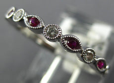 .26CT DIAMOND & AAA RUBY 18K WHITE GOLD ROUND & MARQUISE SHAPE FILIGREE FUN RING