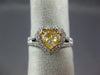 1.72CT WHITE & FANCY YELLOW DIAMOND 18K 2 TONE GOLD HEART SHAPE ENGAGEMENT RING