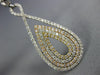 LARGE 1.74CT DIAMOND 18KT TRI COLOR GOLD 3D TEAR DROP INFINITY HANGING EARRINGS