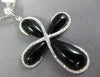 LARGE .28CT DIAMOND & AAA BLACK ONYX 14KT WHITE GOLD 3D INFINITY CROSS PENDANT