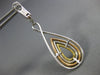 LARGE 1.74CT DIAMOND 18KT TRI COLOR GOLD 3D TEAR DROP INFINITY HANGING EARRINGS