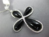 LARGE .28CT DIAMOND & AAA BLACK ONYX 14KT WHITE GOLD 3D INFINITY CROSS PENDANT