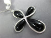 LARGE .28CT DIAMOND & AAA BLACK ONYX 14KT WHITE GOLD 3D INFINITY CROSS PENDANT
