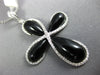 LARGE .28CT DIAMOND & AAA BLACK ONYX 14KT WHITE GOLD 3D INFINITY CROSS PENDANT