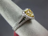 1.72CT WHITE & FANCY YELLOW DIAMOND 18K 2 TONE GOLD HEART SHAPE ENGAGEMENT RING