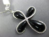 LARGE .28CT DIAMOND & AAA BLACK ONYX 14KT WHITE GOLD 3D INFINITY CROSS PENDANT