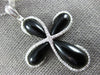 LARGE .28CT DIAMOND & AAA BLACK ONYX 14KT WHITE GOLD 3D INFINITY CROSS PENDANT