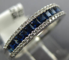.31CT DIAMOND & AAA SAPPHIRE 18KT WHITE GOLD PRINCESS INVISIBLE ANNIVERSARY RING