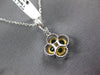 .50CT DIAMOND & AAA EMERALD 18KT TWO TONE GOLD 4 LEAF CLOVER FLOWER LOVE PENDANT