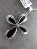 LARGE .28CT DIAMOND & AAA BLACK ONYX 14KT WHITE GOLD 3D INFINITY CROSS PENDANT