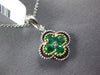.50CT DIAMOND & AAA EMERALD 18KT TWO TONE GOLD 4 LEAF CLOVER FLOWER LOVE PENDANT
