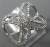 ESTATE WIDE .33CT DIAMOND 18KT WHITE GOLD 2 ROW INFINITY CRISS CROSS LOVE RING