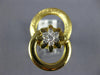 LARGE .19CT WHITE DIAMOND 18K WHITE & YELLOW GOLD FLOWER CIRCULAR LOVE KNOT RING