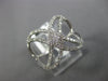 ESTATE WIDE .33CT DIAMOND 18KT WHITE GOLD 2 ROW INFINITY CRISS CROSS LOVE RING