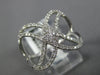 ESTATE WIDE .33CT DIAMOND 18KT WHITE GOLD 2 ROW INFINITY CRISS CROSS LOVE RING