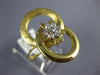 LARGE .19CT WHITE DIAMOND 18K WHITE & YELLOW GOLD FLOWER CIRCULAR LOVE KNOT RING