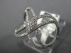 ESTATE WIDE .33CT DIAMOND 18KT WHITE GOLD 2 ROW INFINITY CRISS CROSS LOVE RING