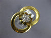 LARGE .19CT WHITE DIAMOND 18K WHITE & YELLOW GOLD FLOWER CIRCULAR LOVE KNOT RING