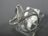 ESTATE WIDE .33CT DIAMOND 18KT WHITE GOLD 2 ROW INFINITY CRISS CROSS LOVE RING