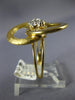 LARGE .19CT WHITE DIAMOND 18K WHITE & YELLOW GOLD FLOWER CIRCULAR LOVE KNOT RING