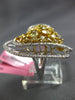 EXTRA LARGE 4.6CT WHITE & FANCY YELLOW DIAMOND 18K 2 TONE GOLD DOUBLE HEART RING