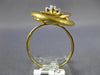 LARGE .19CT WHITE DIAMOND 18K WHITE & YELLOW GOLD FLOWER CIRCULAR LOVE KNOT RING