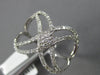 ESTATE WIDE .33CT DIAMOND 18KT WHITE GOLD 2 ROW INFINITY CRISS CROSS LOVE RING
