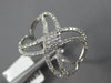 ESTATE WIDE .33CT DIAMOND 18KT WHITE GOLD 2 ROW INFINITY CRISS CROSS LOVE RING