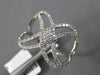 ESTATE WIDE .33CT DIAMOND 18KT WHITE GOLD 2 ROW INFINITY CRISS CROSS LOVE RING