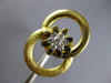 LARGE .19CT WHITE DIAMOND 18K WHITE & YELLOW GOLD FLOWER CIRCULAR LOVE KNOT RING