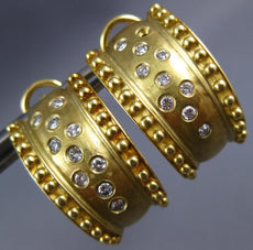 LARGE .70CT DIAMOND 18KT YELLOW GOLD 3D ETOILE UMBRELLA CLIP ON HANGING EARRINGS