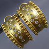 LARGE .70CT DIAMOND 18KT YELLOW GOLD 3D ETOILE UMBRELLA CLIP ON HANGING EARRINGS