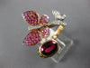 WIDE 1.94CT DIAMOND & AAA MULTI GEM 18KT ROSE GOLD 3D DOUBLE BUTTERFLY LOVE RING