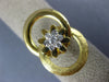 LARGE .19CT WHITE DIAMOND 18K WHITE & YELLOW GOLD FLOWER CIRCULAR LOVE KNOT RING