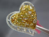 EXTRA LARGE 4.6CT WHITE & FANCY YELLOW DIAMOND 18K 2 TONE GOLD DOUBLE HEART RING