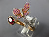 WIDE 1.94CT DIAMOND & AAA MULTI GEM 18KT ROSE GOLD 3D DOUBLE BUTTERFLY LOVE RING