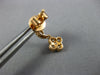 ESTATE .68CT DIAMOND 18KT YELLOW GOLD 3D CLUSTER 4 LEAF FLOWER HANGING EARRINGS
