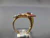 WIDE 1.94CT DIAMOND & AAA MULTI GEM 18KT ROSE GOLD 3D DOUBLE BUTTERFLY LOVE RING