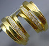 ESTATE WIDE .26CT DIAMOND 18KT YELLOW GOLD 3D MULTI ROW CLIP ON HANGING EARRINGS