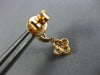 ESTATE .68CT DIAMOND 18KT YELLOW GOLD 3D CLUSTER 4 LEAF FLOWER HANGING EARRINGS