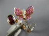 WIDE 1.94CT DIAMOND & AAA MULTI GEM 18KT ROSE GOLD 3D DOUBLE BUTTERFLY LOVE RING