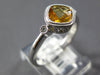 .80CT DIAMOND & AAA CITRINE 14KT WHITE GOLD CUSHION & ROUND 3 STONE BEZEL RING