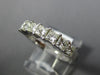 ESTATE 1.03CT DIAMOND 14K WHITE GOLD PRINCESS 7 STONE INVISIBLE ANNIVERSARY RING