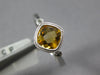 .80CT DIAMOND & AAA CITRINE 14KT WHITE GOLD CUSHION & ROUND 3 STONE BEZEL RING
