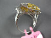 EXTRA LARGE 4.6CT WHITE & FANCY YELLOW DIAMOND 18K 2 TONE GOLD DOUBLE HEART RING